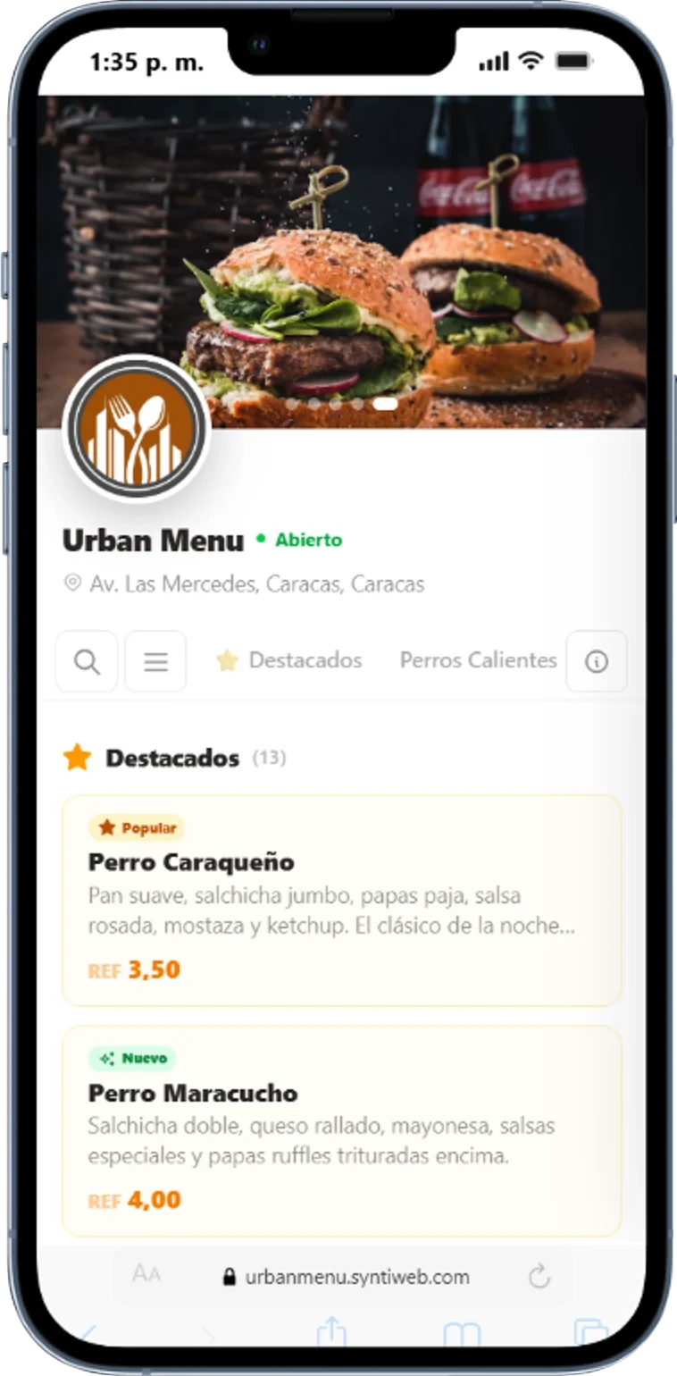 SYNTIfood — menú digital real